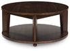 Korestone 2 - Dark Brown - Round Cocktail Table - Simple Home Plus