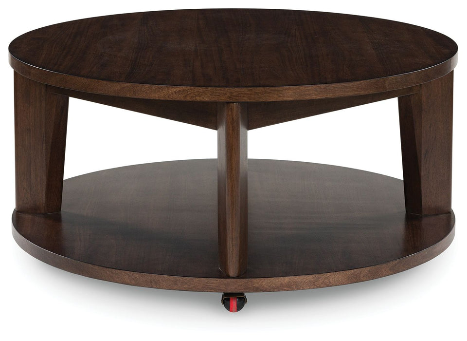 Korestone 2 - Dark Brown - Round Cocktail Table - Simple Home Plus