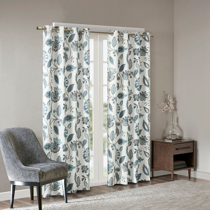 Camille - 84" Printed Room Darkening Panel - Aqua - Simple Home Plus