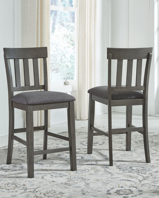 Hallanden - Black / Gray - Upholstered Barstool (Set of 2) - Simple Home Plus