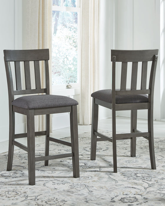 Hallanden - Black / Gray - Upholstered Barstool (Set of 2) - Simple Home Plus
