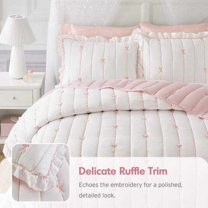 Liv - Quilt Set - Pink - Simple Home Plus
