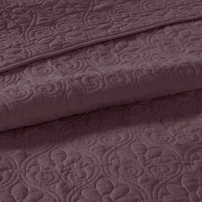 Quebec - King Reversible Bedspread Set - Purple - Simple Home Plus