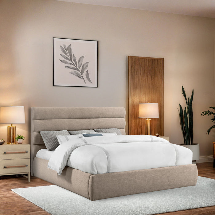 Adam - Linen Fabric Bed With 52" Headboard - Simple Home Plus
