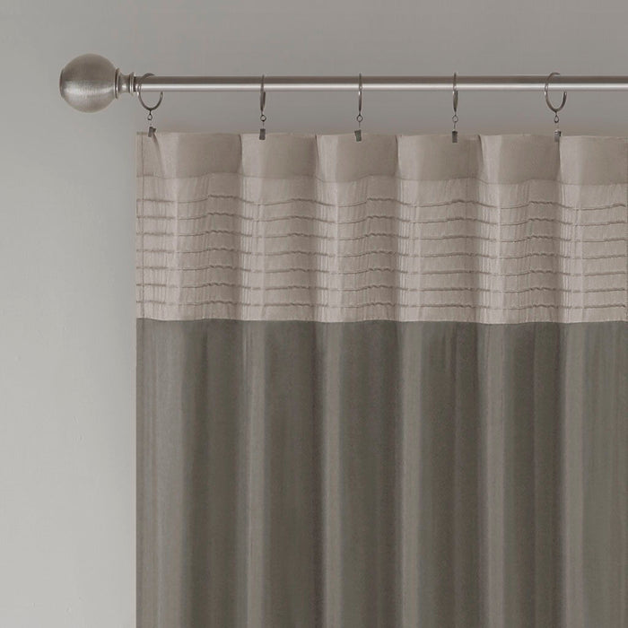 Amherst - Polyoni Pintuck Window Panel - Natural - Simple Home Plus