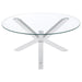 Kenzie - Round Tempered Glass Top Table - Simple Home Plus