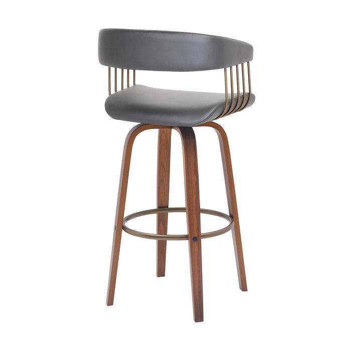 Topanga - Swivel Walnut Wood Stool - Simple Home Plus