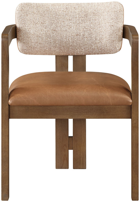 Ravina - Upholstered Dining Chair With Stained Brown Base (Set of 2) - Simple Home Plus