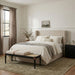 Nara - Linen Textured Fabric Upholstered Bench - Painted Black - Simple Home Plus