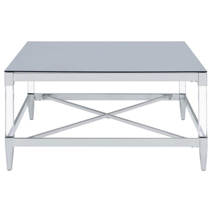 Lindley - Square Tempered Mirror Acrylic Table - Simple Home Plus