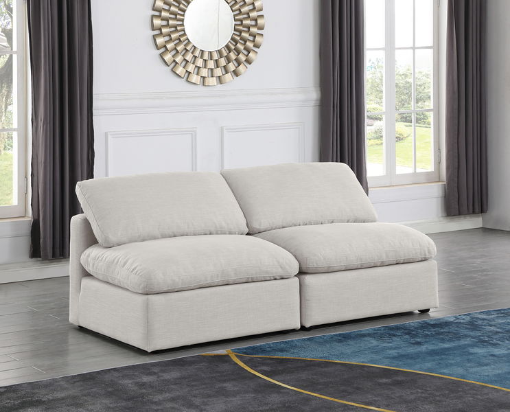 Indulge - Linen 2 Seat Modular Armless Sofa