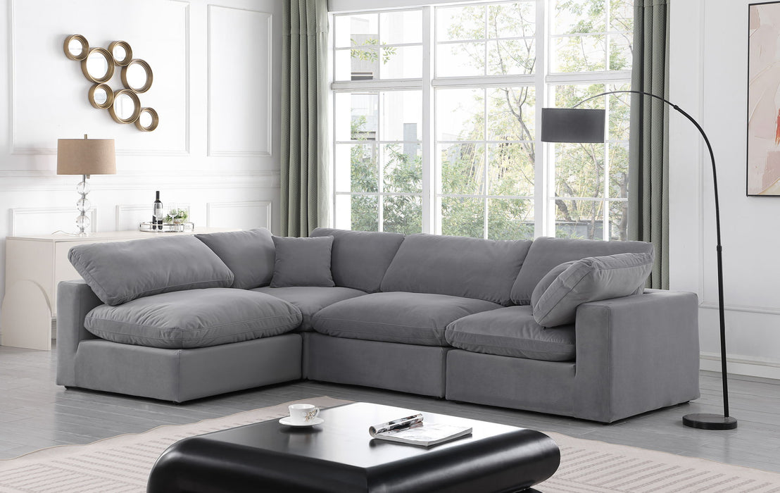 Comfy - 4 Piece Velvet Modular Armless Sectional - Simple Home Plus