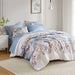 Luna - Floral King Comforter Set With Bed Sheets - Blue - Simple Home Plus