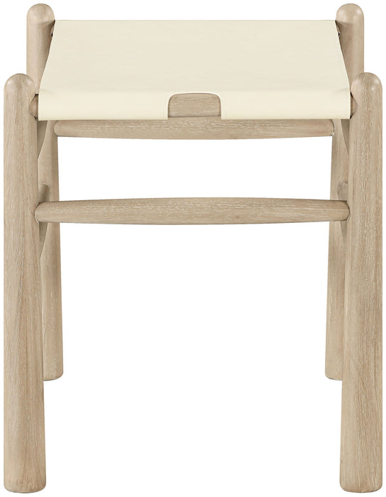 Santos - Faux Leather Upholstered Bench - Natural Frame - Simple Home Plus