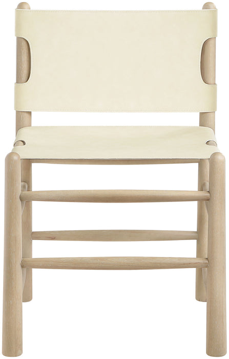 Santos - Vegan Leather Upholstered Dining Chair With Stained Natural Base (Set of 2) - Simple Home Plus