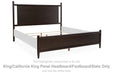 Dantenton - King/California King Panel Headboard / Footboard / Slats - Merlot - Simple Home Plus