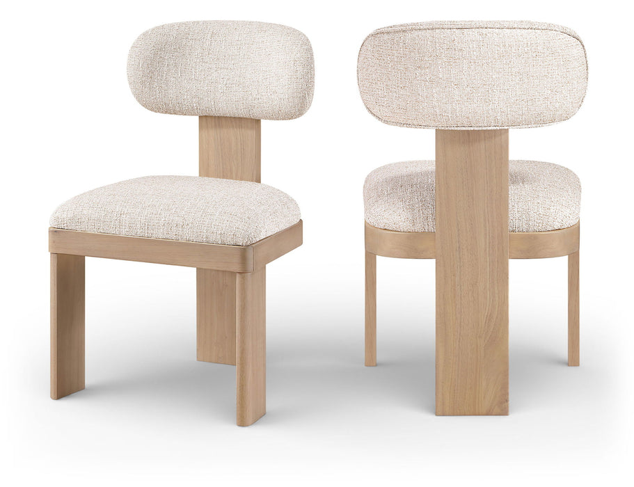 Timbra - Linen Textured Fabric Upholstered Dining Chair (Set of 2) - Natural Base - Simple Home Plus