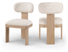 Timbra - Linen Textured Fabric Upholstered Dining Chair (Set of 2) - Natural Base - Simple Home Plus