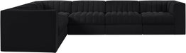 Rummi - Velvet Performance Fabric Upholstered 6 Piece Modular Sectional (With 3 Corner Chairs) - Simple Home Plus