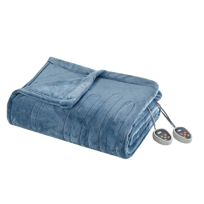 Heated Plush - King Blanket - Sapphire Blue - Simple Home Plus