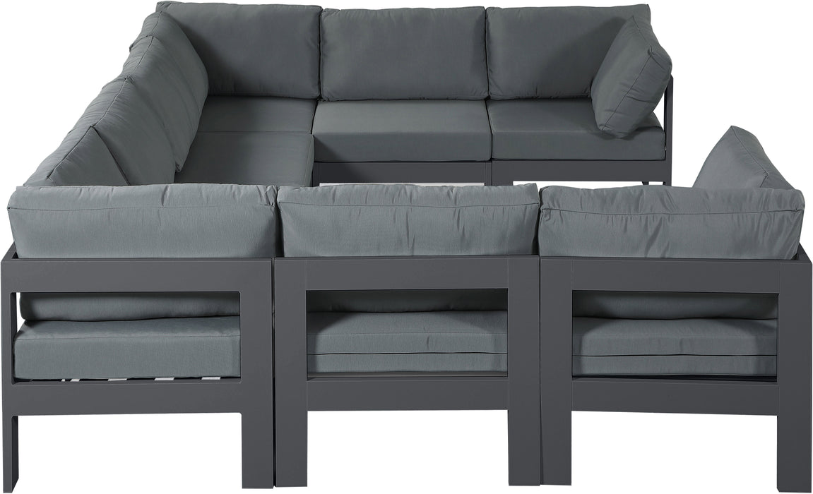 Nizuc - Outdoor Patio 8 Piece Modular Sectional With Gray Frame - Simple Home Plus