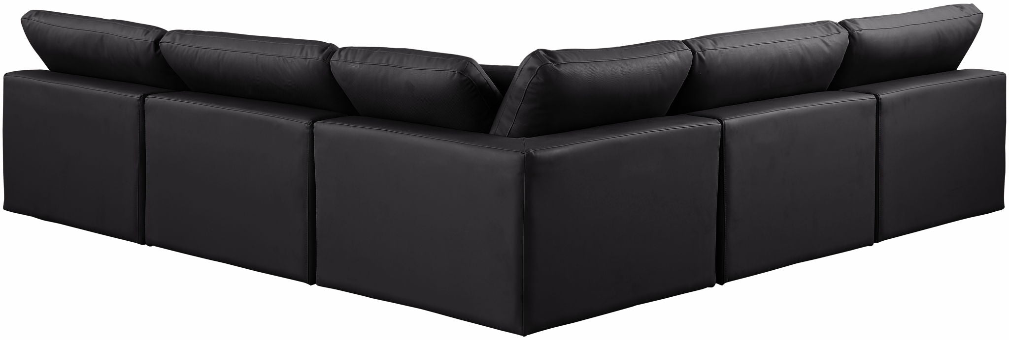Comfy - 5 Piece Faux Leather Modular Corner Armless Sectional - Simple Home Plus