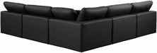 Comfy - 5 Piece Faux Leather Modular Corner Armless Sectional - Simple Home Plus