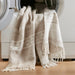 Alberta - Cotton Blend Throw - Ivory Stripe - Simple Home Plus
