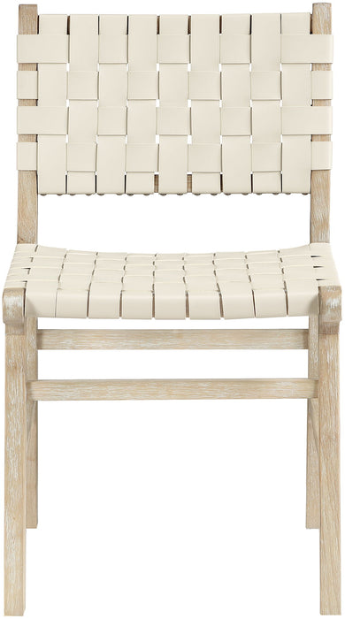 Entwine - Vegan Leather Upholstered Dining Chair - Painted Natural - Simple Home Plus