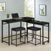 Hawes - 4 Piece Multipurpose Counter Height Table Set - Black - Simple Home Plus