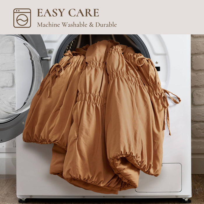 Mia - 3 Piece Queen Comforter Set - Brown - Simple Home Plus