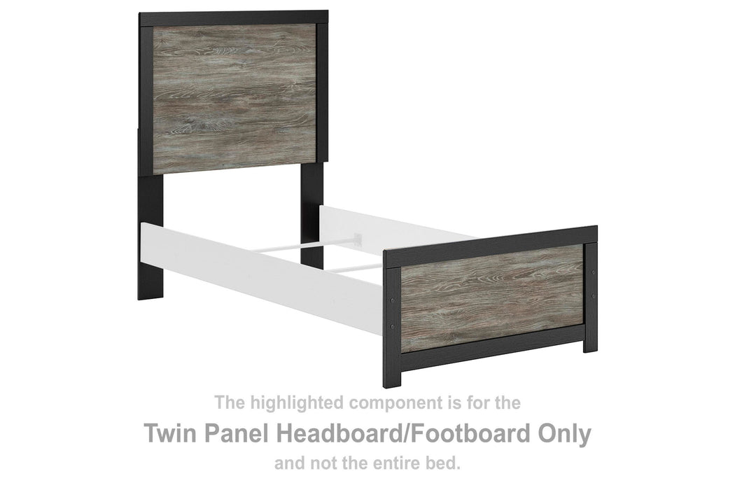 Broachmyn - Twin Panel Headboard/Footboard - Black / Gray - Simple Home Plus