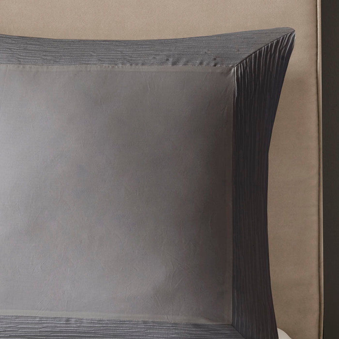 Hanae - Blend Yarn Dyed Euro Sham - Gray - Simple Home Plus