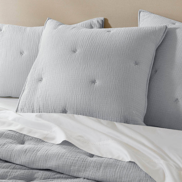 Breeze - Gauze Embroidered Euro Sham - Blue - Simple Home Plus