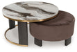 Jazmore - Brown / Brass Finish - Nesting Cocktail Tables (Set of 2) - Simple Home Plus