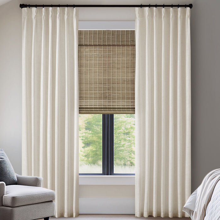 Emery - 40*84" 300GSM Poly Linen With 7 Pinch Pleat Per Piece - Ivory - Simple Home Plus