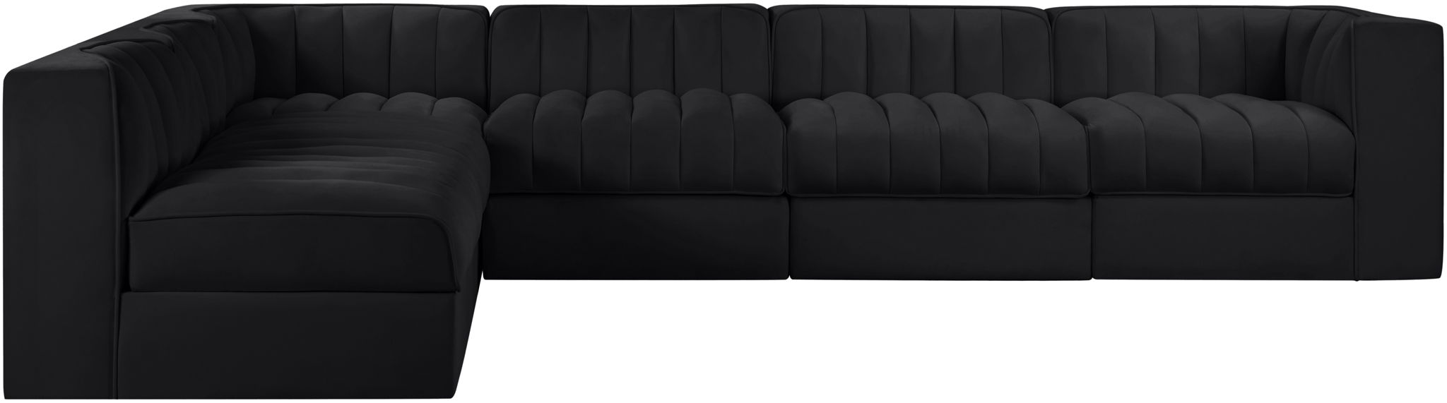 Rummi - Velvet Performance Fabric Upholstered 6 Piece Modular Sectional - Simple Home Plus