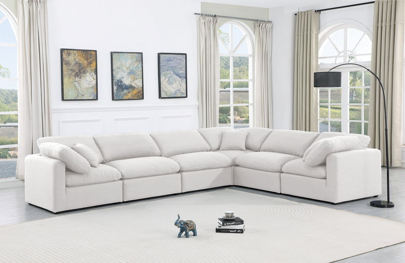 Indulge - Linen 6 Piece Modular Corner Sectional - White