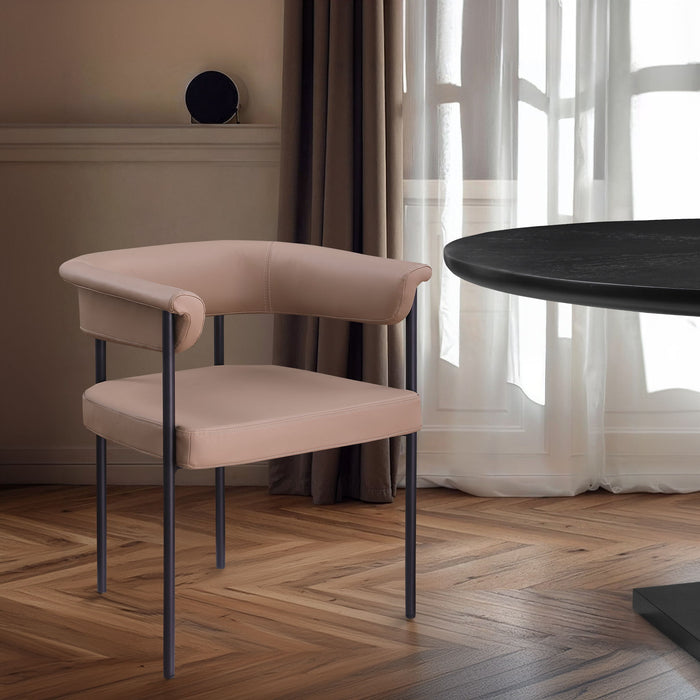 Malin - Faux Leather Dining Chair (Set of 2) - Tan - Simple Home Plus