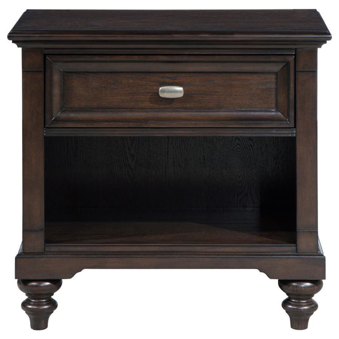 Andover - 1-Drawer Nightstand Bedside Table - Dark Oak - Simple Home Plus