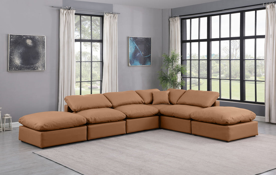 Indulge - Faux Leather 6 Piece Modular Armless Sectional - Simple Home Plus