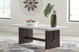 Burkhaus - White / Dark Brown - Rectangular Cocktail Table - Simple Home Plus