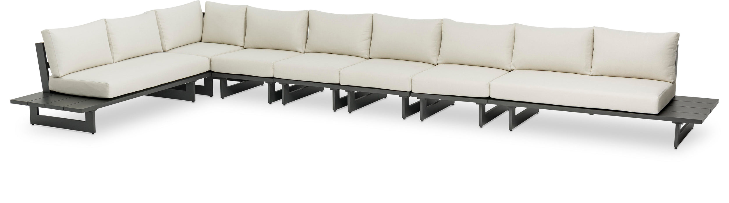 Maldives - 7 Piece Water Resistant Outdoor Patio Modular Sectional With Gray Base - Simple Home Plus