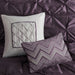 Laurel - Queen Pieced Pleated 7 Piece Tufted Comforter Set - Plum - Simple Home Plus