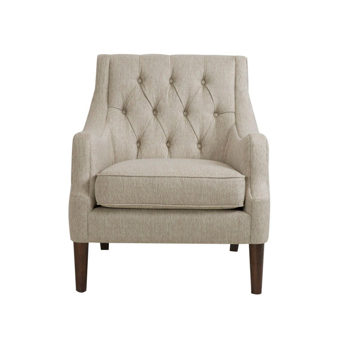 Qwen - Button Tufted Accent Chair - Beige - Simple Home Plus