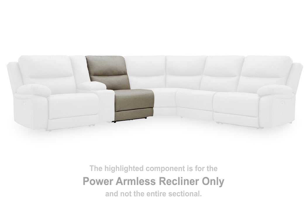 Narwhal Place - Power Armless Recliner With Adjustable Headrest - Pebble - Simple Home Plus