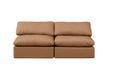 Indulge - Faux Leather 2 Seat Modular Armless Sofa - Simple Home Plus
