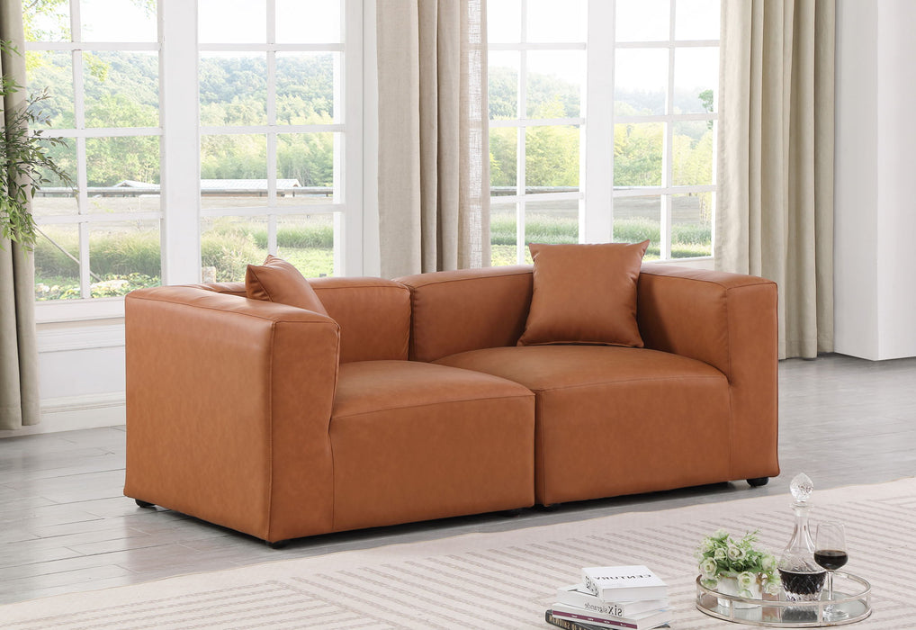 Cube - Modular 2 Piece Sofa - Cognac - Simple Home Plus