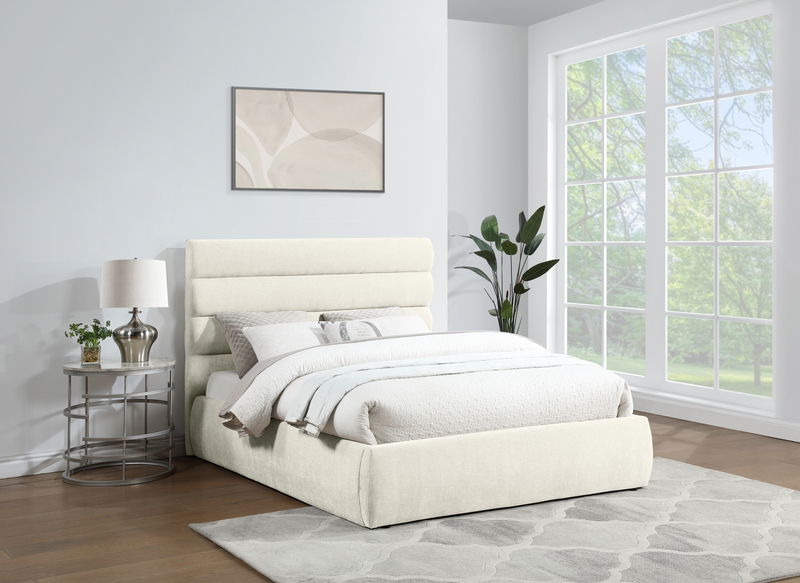 Adam - Chenille Fabric Bed With 52" Headboard