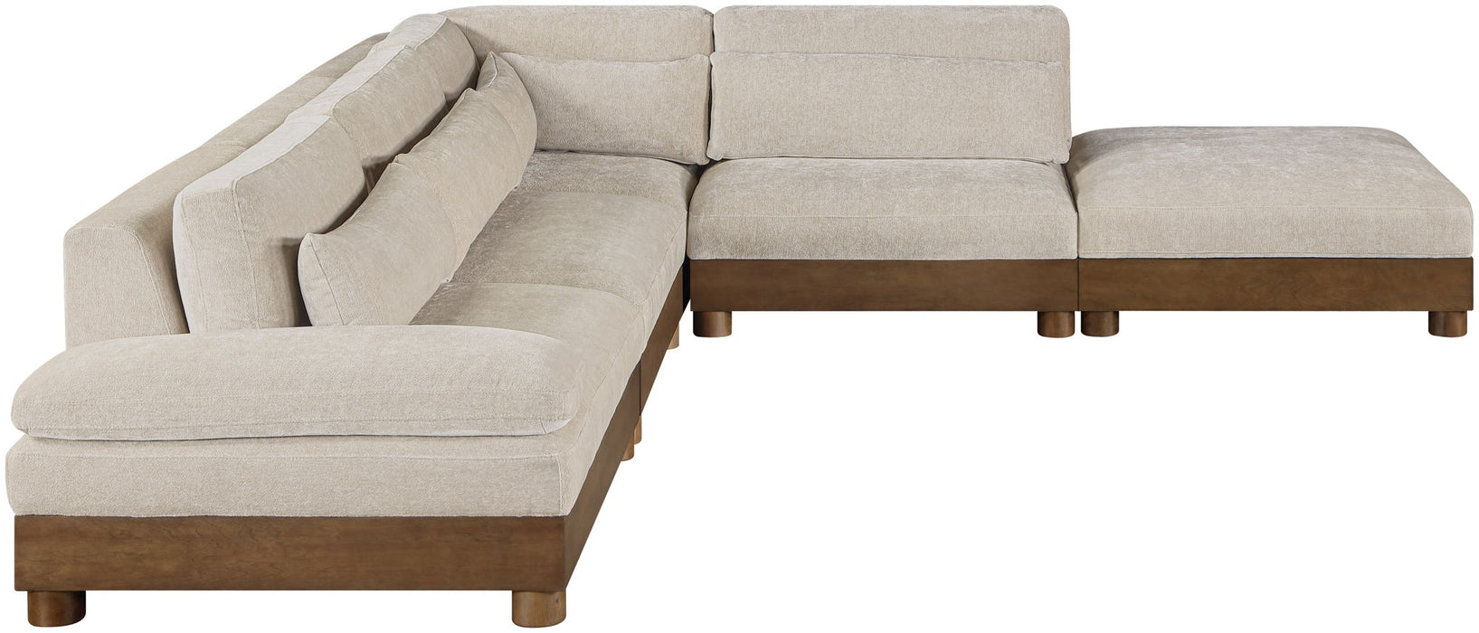 Turin - Chenille Fabric Upholstered Modular Sectional - Taupe - Simple Home Plus